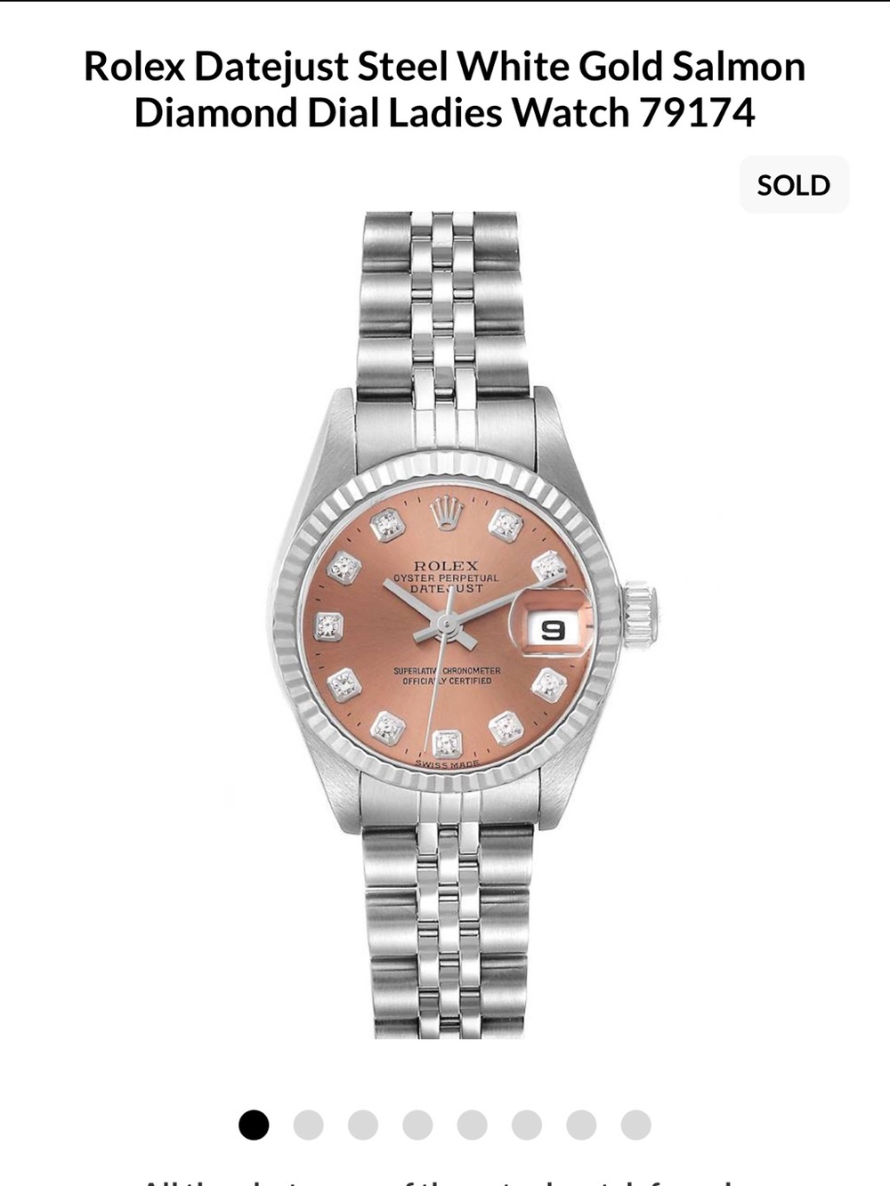 Rolex Lady Datejust 26mm with Salmon Dial and Factory Diamond Dial